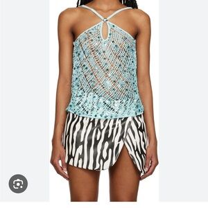 Coperni Green Mesh Sequin Blouse